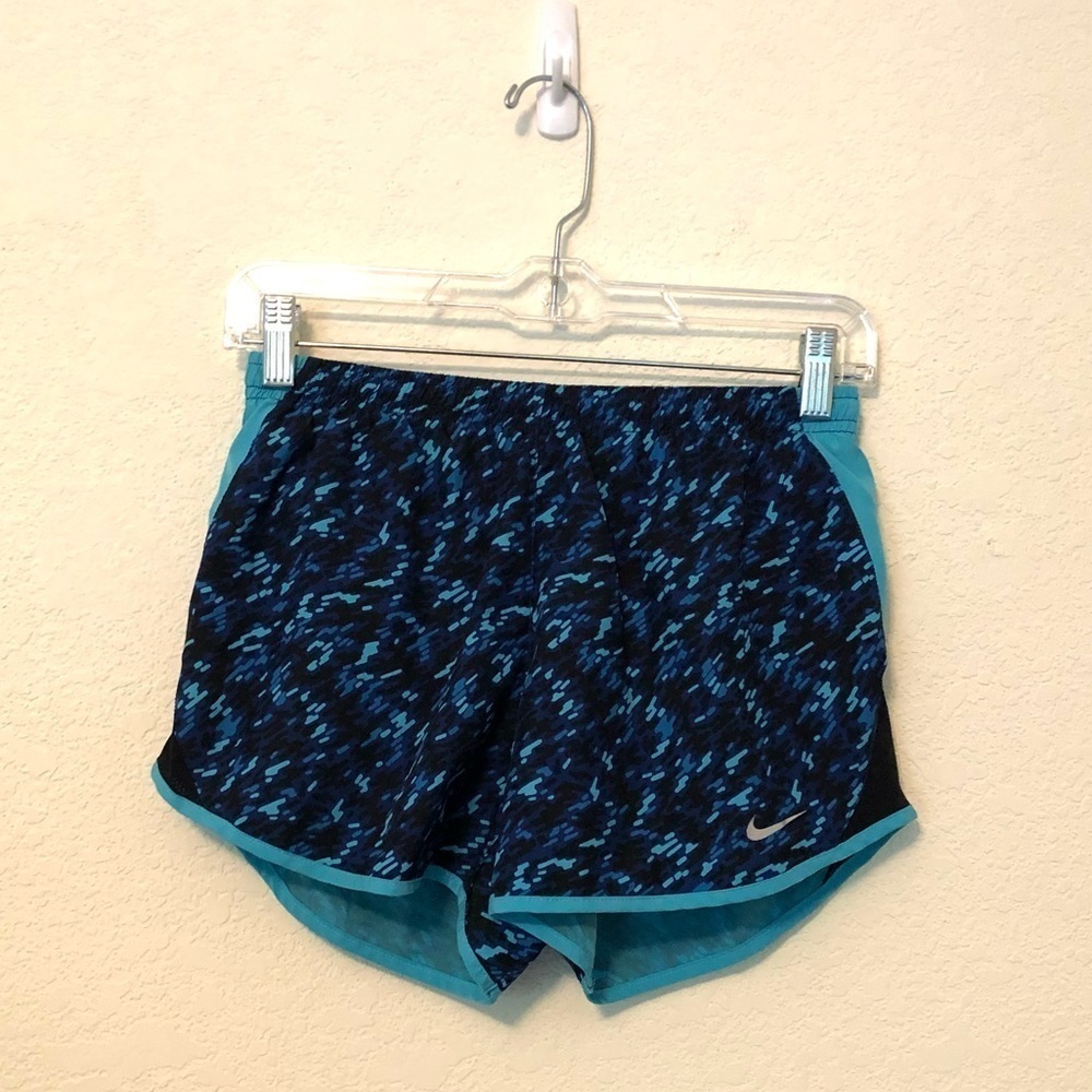 Nike Tempo Running Shorts Blue Patterned Dri-Fit